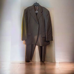 Pronto Uomo 2-Piece Suit Made in Italy 100% Wool Men's Brown Suite 44sPants 39